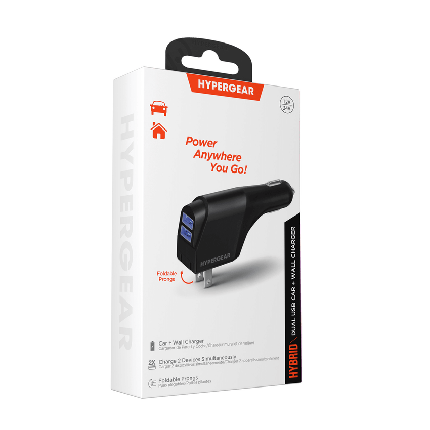 HyperGear Hybrid 2.1A Dual USB Car/Wall Charger - 7DAY'S