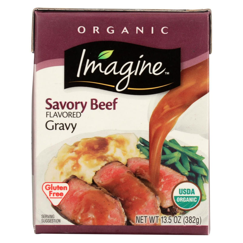Imagine Foods Organic Gravy - Savory Beef - Case Of 12 - 13.5 Fl Oz - 7DAY'S