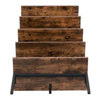 Industrial Wall Mounted Bookcase 5 - Tier Open Ladder Shelf Bookshelf with Metal Frame, 23.6" L x 11.8" W x 70.9" H - 7DAY'S