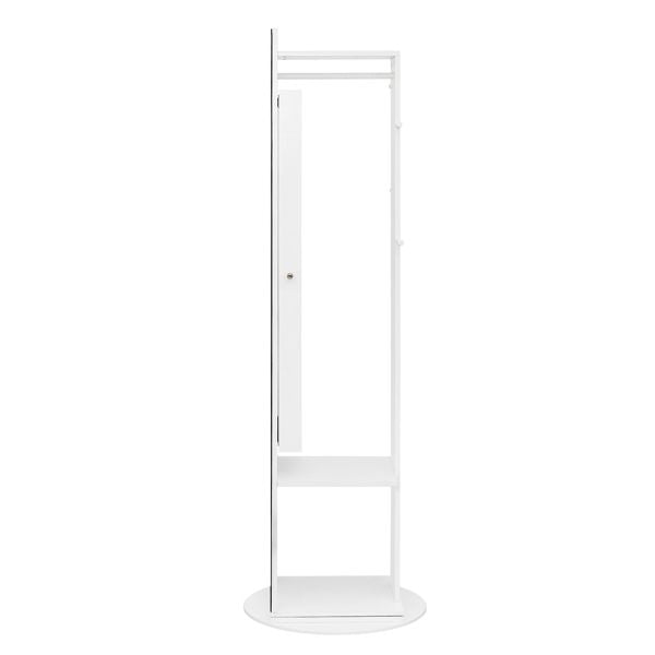 Jewelry Armoire with Full Length Mirror 360° and Large Capacity Jewelry Organizer Armoire; Lockable Mirror with Jewelry Storage; Coat Rack; Multi Storage Shelves - 7DAY'S