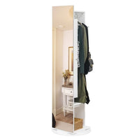 Jewelry Armoire with Full Length Mirror 360° and Large Capacity Jewelry Organizer Armoire; Lockable Mirror with Jewelry Storage; Coat Rack; Multi Storage Shelves - 7DAY'S