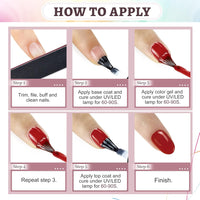 JODSONE 36 PCS Gel Nail Polish Set - 32 Colors Gel Polish Kit Base Coat Glossy Matte and Glitter Top Coat Nail Polish Set Green Blue Red Pink Collection Gifts for Women - 7DAY'S