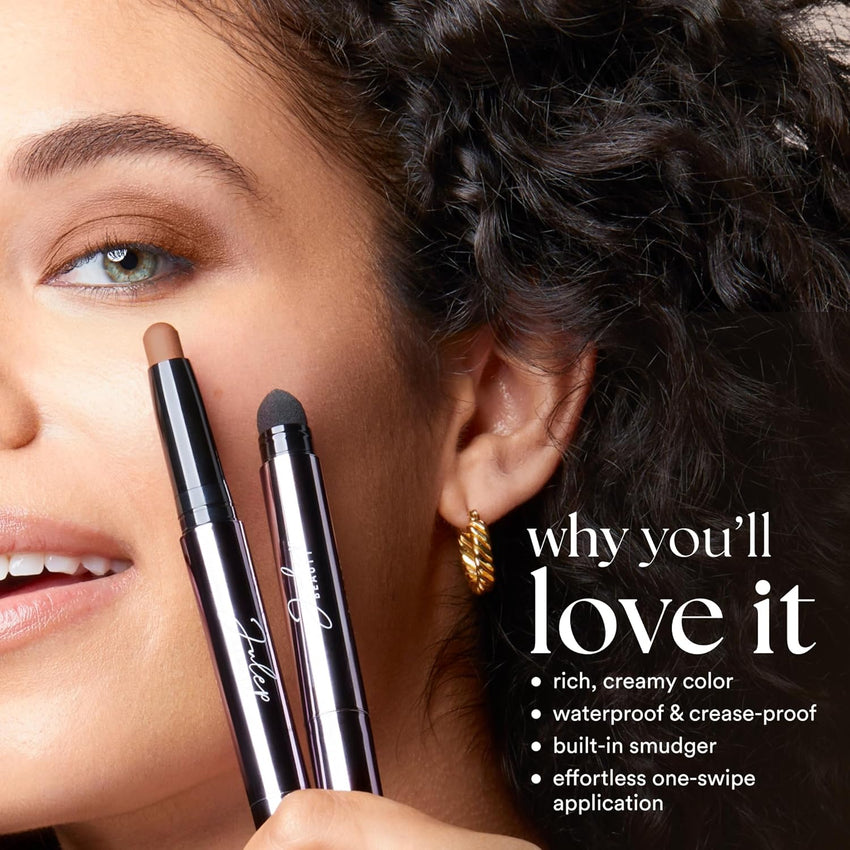 Julep Eyeshadow 101 Cream - to - Powder Waterproof Shadow Stick – Champagne Shimmer – Long - Lasting, Crease - Proof, Medium Golden - Beige Shimmer Cream Eyeshadow with Built - in Smudger - 7DAY'S