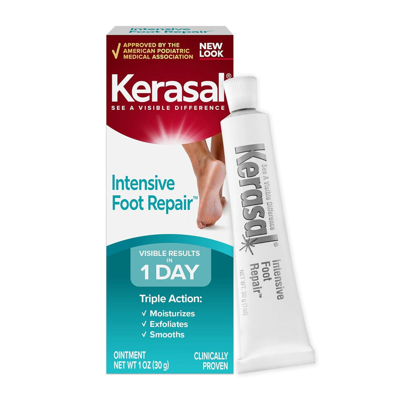 Kerasal Intensive Foot Repair, Skin Healing Ointment for Cracked Heels and Dry Feet, 1 Oz - 7DAY'S