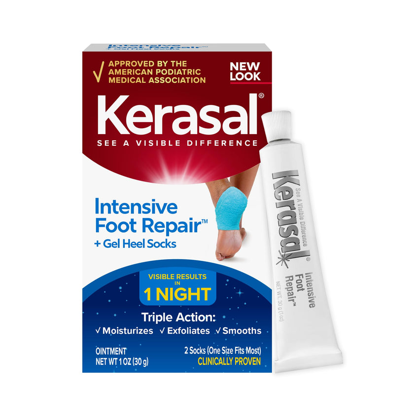 Kerasal Intensive Foot Repair, Skin Healing Ointment for Cracked Heels and Dry Feet, 1 Oz - 7DAY'S