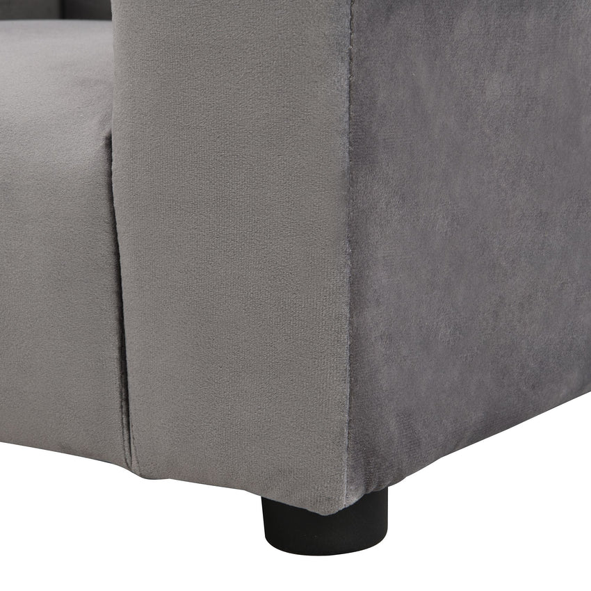 Kids Chair, Kids Upholstered Couch with ottoman, Dark Gray - 7DAY'S