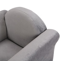 Kids Chair, Kids Upholstered Couch with ottoman, Dark Gray - 7DAY'S