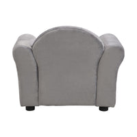 Kids Chair, Kids Upholstered Couch with ottoman, Dark Gray - 7DAY'S