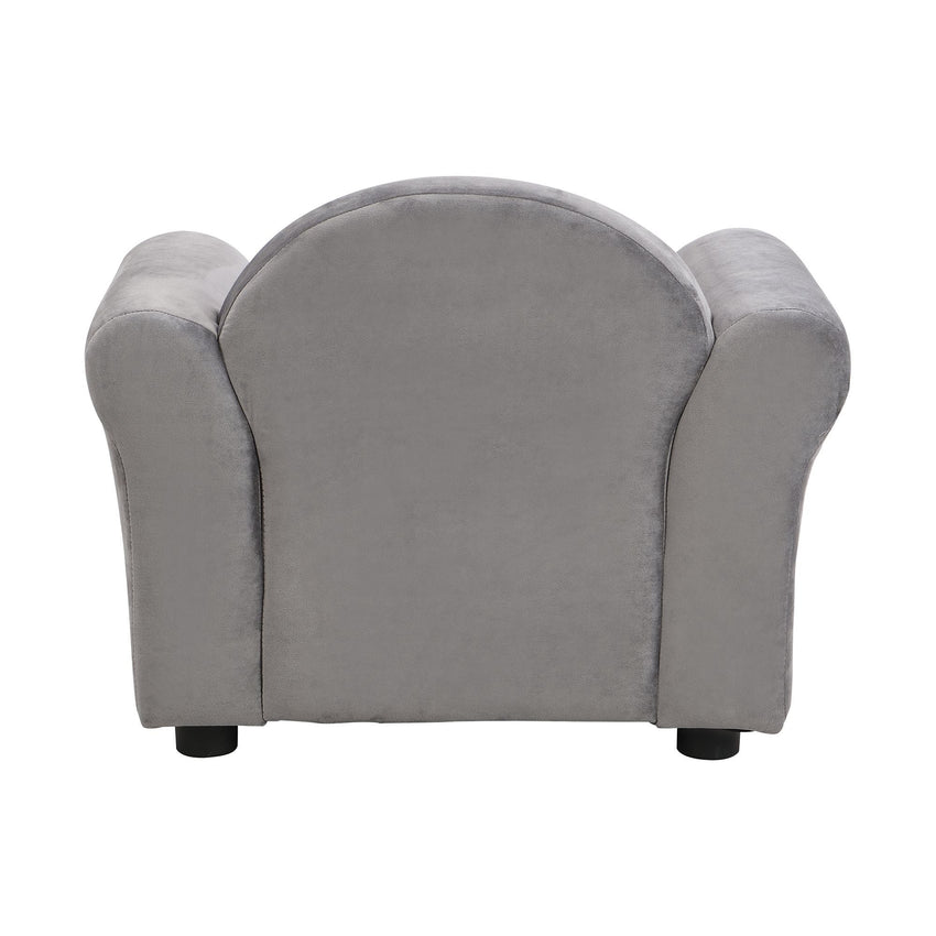 Kids Chair, Kids Upholstered Couch with ottoman, Dark Gray - 7DAY'S