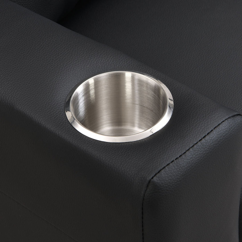 Kids Recliner Chair, Kids Upholstered Couch with One Cup Holder, Footrest, Backrest, Toddlers PVC Recliner with Headrest and Footrest - 7DAY'S