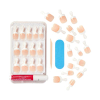 Kiss Everlasting French Nail Manicure, Chip - Free with Flexi - Fit Technology, Real Short, "Endless", Nail Kit with Pink Nail Glue (Net Wt. 2 g / 0.07oz.), Mini File, Manicure Stick, and 28 Fake Nails - 7DAY'S