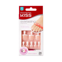 Kiss Everlasting French Nail Manicure, Chip - Free with Flexi - Fit Technology, Real Short, "Endless", Nail Kit with Pink Nail Glue (Net Wt. 2 g / 0.07oz.), Mini File, Manicure Stick, and 28 Fake Nails - 7DAY'S