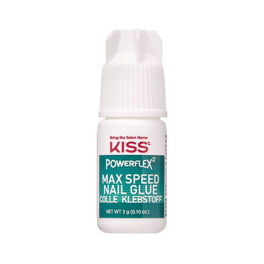 KISS PowerFlex Maximum Speed Nail Glue for Press On Nails, Super Strength Flex Formula Nail Adhesive, Includes One Bottle 3g (0.10 oz.) with Twist - Off Cap & Nozzle Tip Squeeze Applicator - 7DAY'S