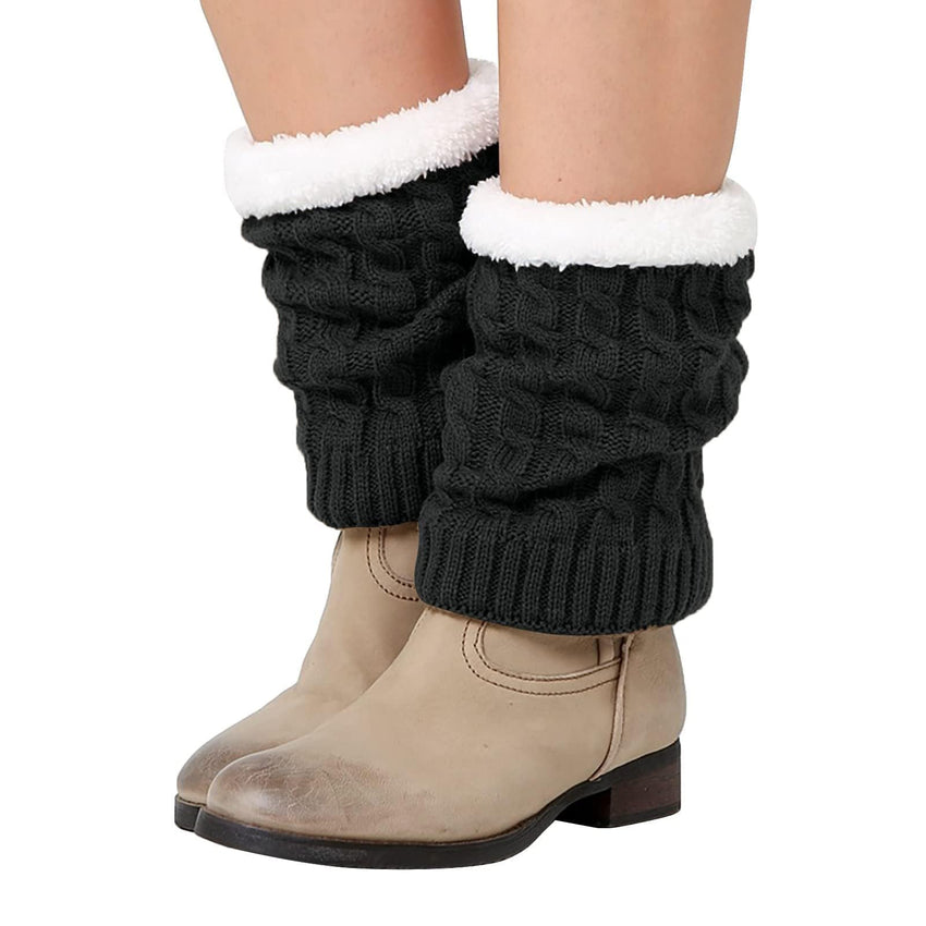 Knitted Thickened Woolen Knee Warmers,Womens Short Boots Socks Crochet Knitted Boot Cuffs Leg Warmers Socks - 7DAY'S