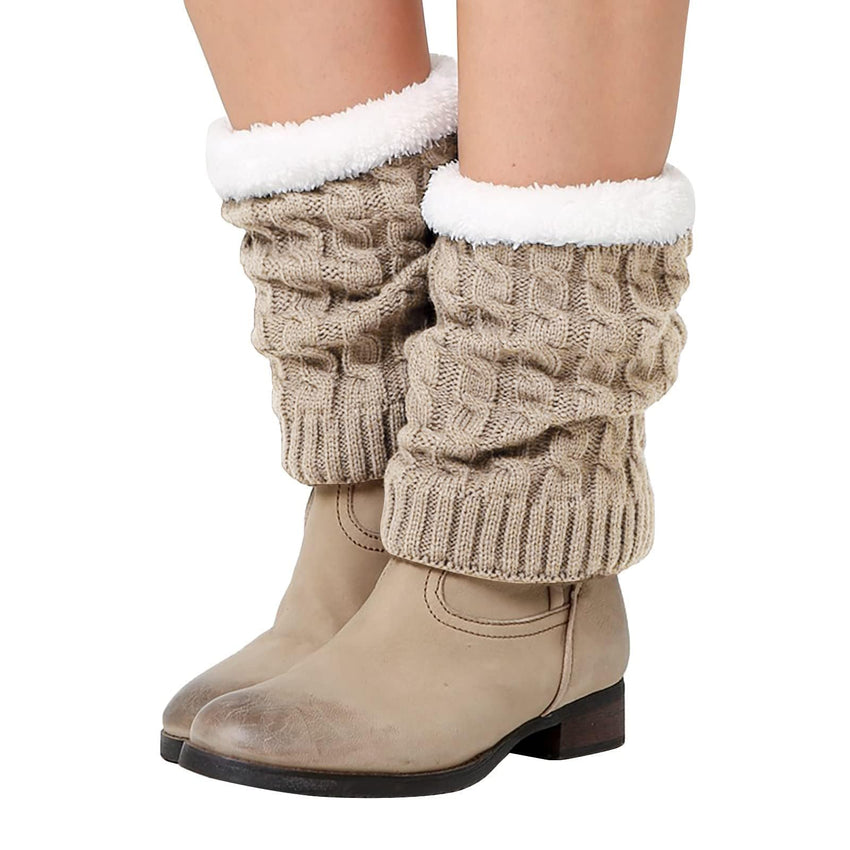 Knitted Thickened Woolen Knee Warmers,Womens Short Boots Socks Crochet Knitted Boot Cuffs Leg Warmers Socks - 7DAY'S