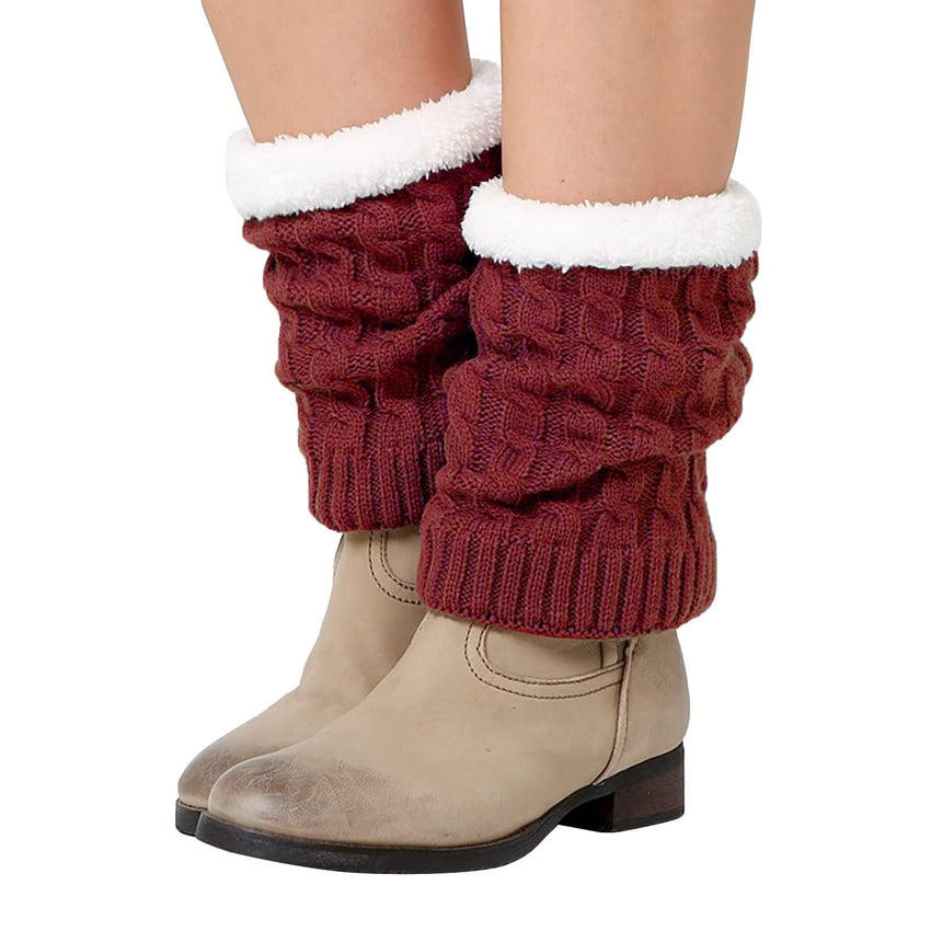 Knitted Thickened Woolen Knee Warmers,Womens Short Boots Socks Crochet Knitted Boot Cuffs Leg Warmers Socks - 7DAY'S