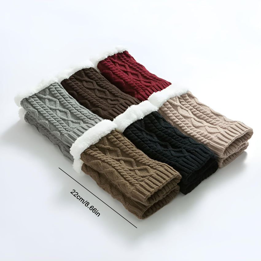 Knitted Thickened Woolen Knee Warmers,Womens Short Boots Socks Crochet Knitted Boot Cuffs Leg Warmers Socks - 7DAY'S