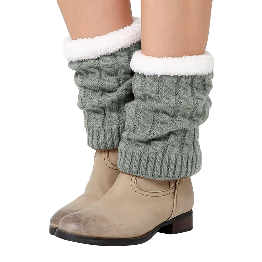 Knitted Thickened Woolen Knee Warmers,Womens Short Boots Socks Crochet Knitted Boot Cuffs Leg Warmers Socks - 7DAY'S