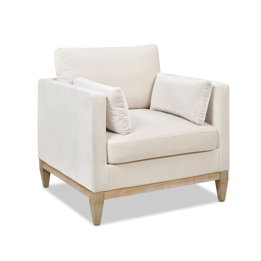 Knox 36" Modern Farmhouse Arm Chair, French beige Performance Velvet - 7DAY'S