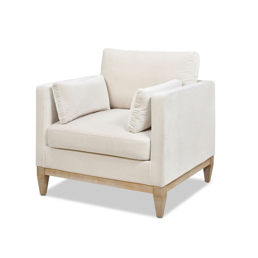 Knox 36" Modern Farmhouse Arm Chair, French beige Performance Velvet - 7DAY'S