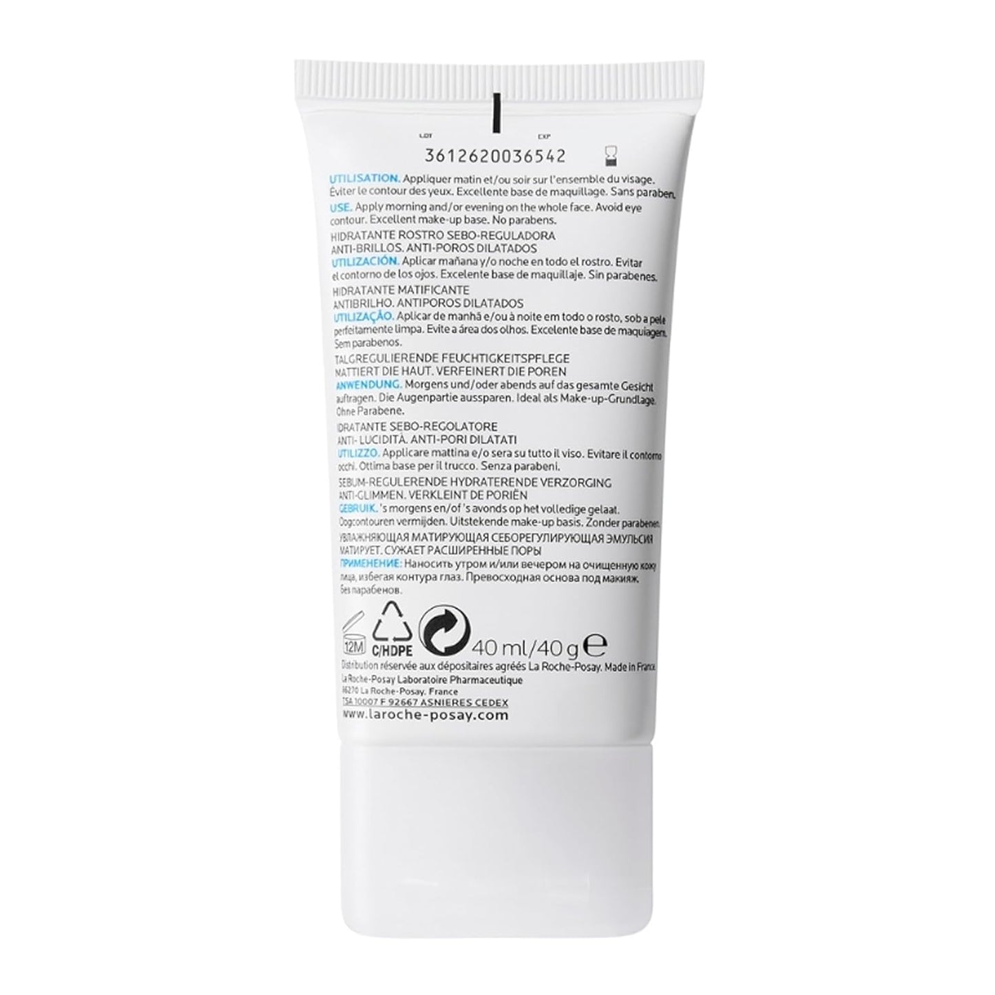 La Roche - Posay Effaclar Mat, Daily Moisturizer For Oily Skin, Visibly Reduces The Look Of Pores, Oil - Free Mattifying Moisturizer, Smooths Skin Texture, Non - Comedogenic & Dermatologist Tested - 7DAY'S
