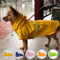 large and small dog raincoat cloak type reflective strip pet raincoat windproof rainproof dog hooded raincoat - 7DAY'S