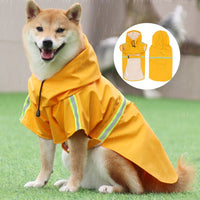 large and small dog raincoat cloak type reflective strip pet raincoat windproof rainproof dog hooded raincoat - 7DAY'S