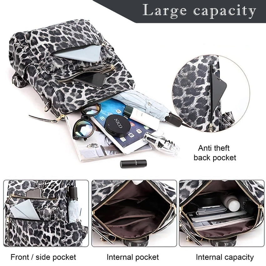 Leather Backpack Purse for Women Fashion Multipurpose Design Satchel Handbags Shoulder Bag Travel bag - 7DAY'S