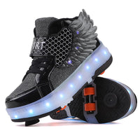 LED Roller Skate Shoes for Kids - Boys Girls Light Up Sneakers with Wheels Indoor/Outdoor Sliding Play - 7DAY'S