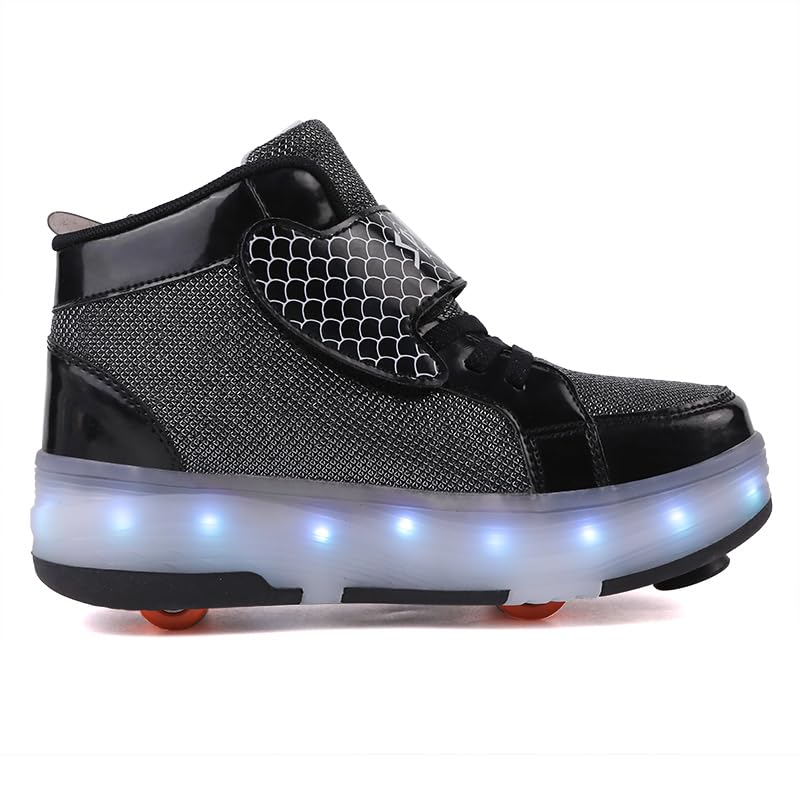 LED Roller Skate Shoes for Kids - Boys Girls Light Up Sneakers with Wheels Indoor/Outdoor Sliding Play - 7DAY'S