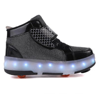 LED Roller Skate Shoes for Kids - Boys Girls Light Up Sneakers with Wheels Indoor/Outdoor Sliding Play - 7DAY'S