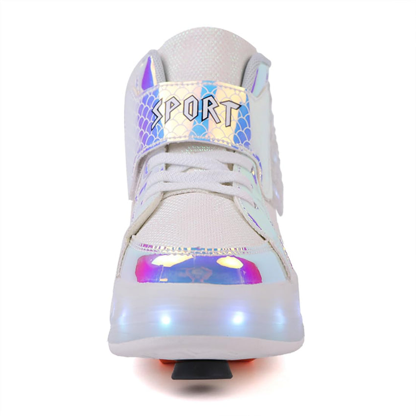 LED Roller Skate Shoes for Kids - Boys Girls Light Up Sneakers with Wheels Indoor/Outdoor Sliding Play - 7DAY'S