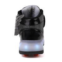 LED Roller Skate Shoes for Kids - Boys Girls Light Up Sneakers with Wheels Indoor/Outdoor Sliding Play - 7DAY'S