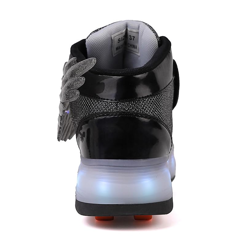 LED Roller Skate Shoes for Kids - Boys Girls Light Up Sneakers with Wheels Indoor/Outdoor Sliding Play - 7DAY'S