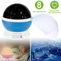 LED Star Sky Projector Night Light Kids Rotating Starry Night Lamp USB Sleep Light Xmas Gift - 7DAY'S