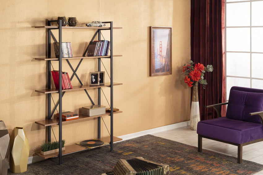 Lissandra 5 Tier Solid Wood Bookcase - 7DAY'S