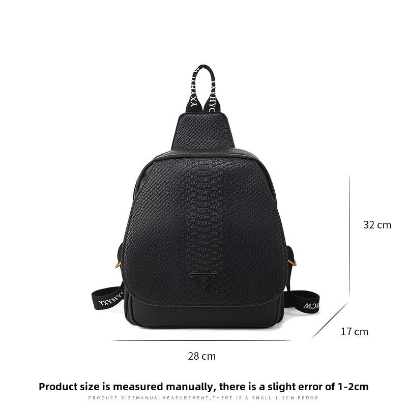 Litchi Print Black Shoulder Bag Casual Crossbody Bag - 7DAY'S