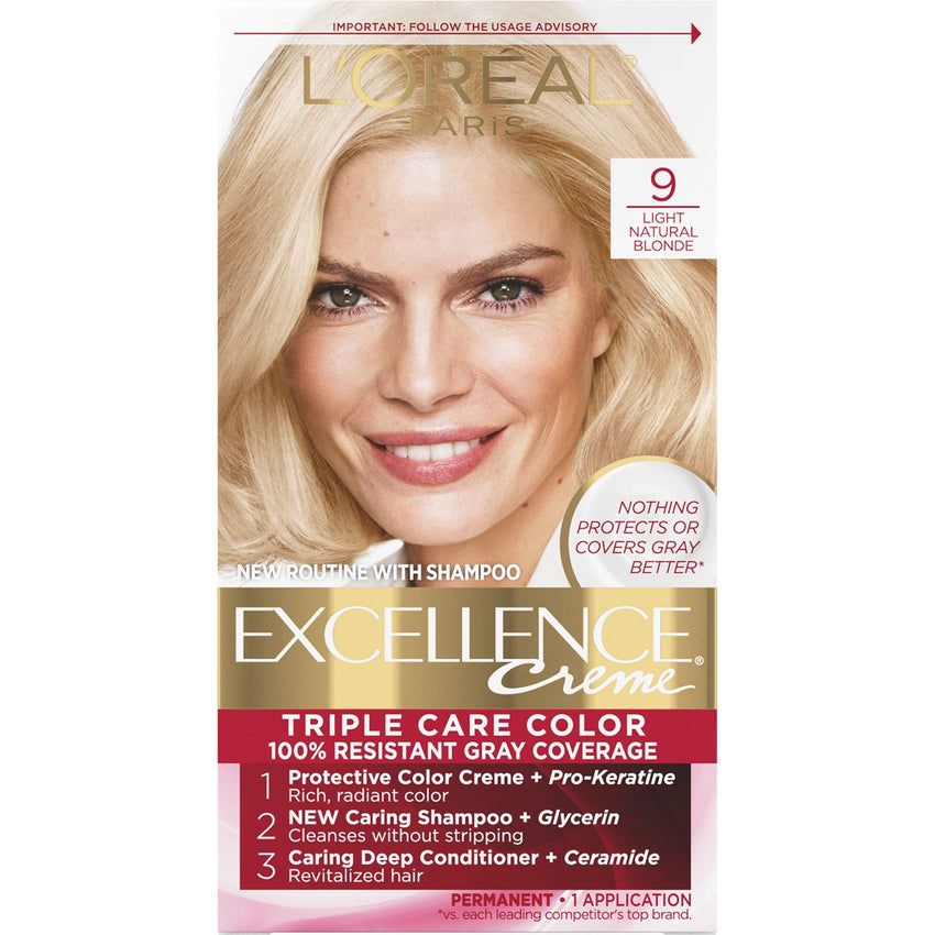 L'Oreal Paris Excellence Creme Permanent Hair Color, 4 Dark Brown, 100 percent Gray Coverage Hair Dye, Pack of 1 - 7DAY'S