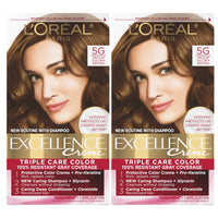 L'Oreal Paris Excellence Creme Permanent Hair Color, 4 Dark Brown, 100 percent Gray Coverage Hair Dye, Pack of 1 - 7DAY'S