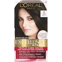 L'Oreal Paris Excellence Creme Permanent Hair Color, 4 Dark Brown, 100 percent Gray Coverage Hair Dye, Pack of 1 - 7DAY'S