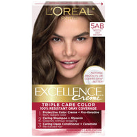 L'Oreal Paris Excellence Creme Permanent Hair Color, 4 Dark Brown, 100 percent Gray Coverage Hair Dye, Pack of 1 - 7DAY'S
