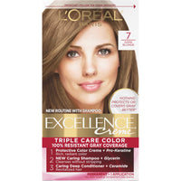 L'Oreal Paris Excellence Creme Permanent Hair Color, 4 Dark Brown, 100 percent Gray Coverage Hair Dye, Pack of 1 - 7DAY'S