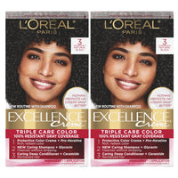 L'Oreal Paris Excellence Creme Permanent Hair Color, 4 Dark Brown, 100 percent Gray Coverage Hair Dye, Pack of 1 - 7DAY'S