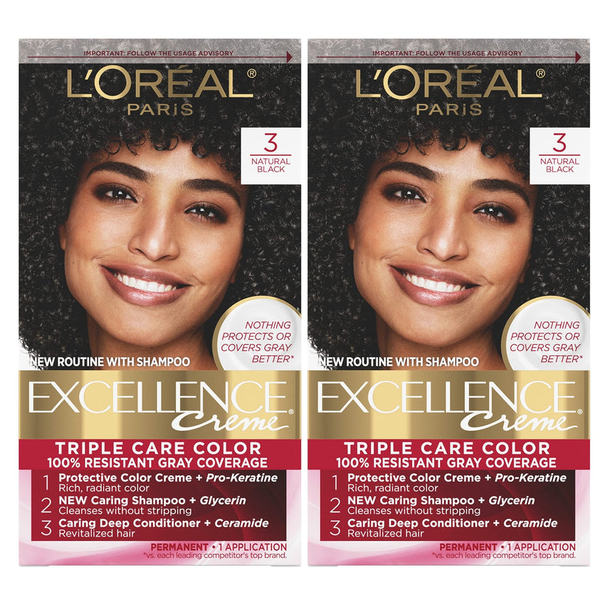 L'Oreal Paris Excellence Creme Permanent Hair Color, 4 Dark Brown, 100 percent Gray Coverage Hair Dye, Pack of 1 - 7DAY'S