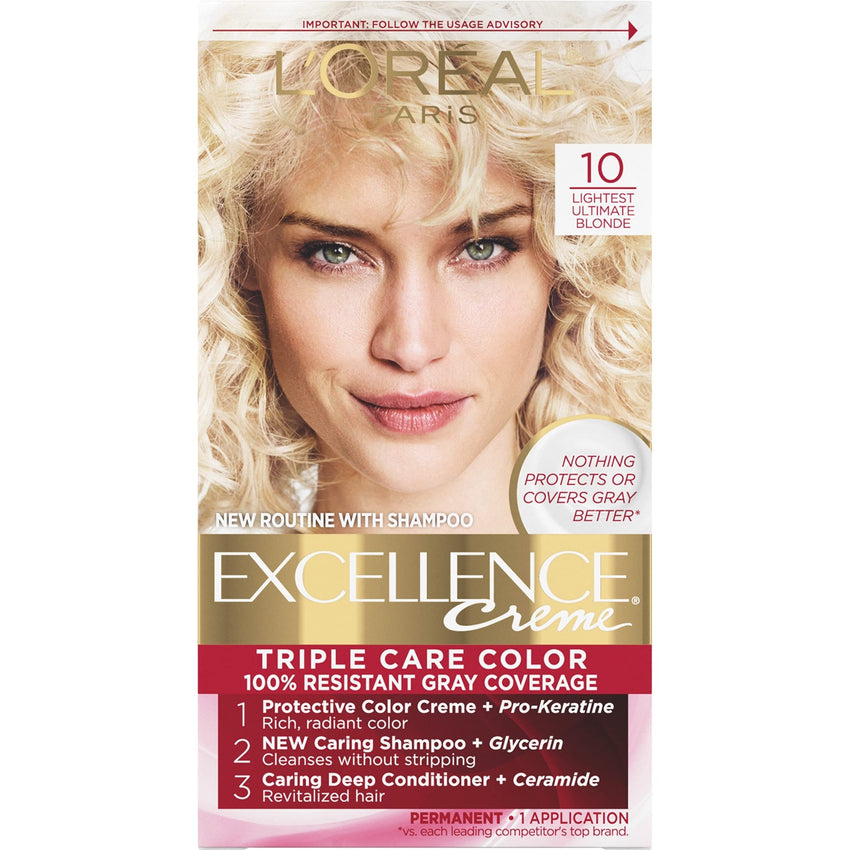 L'Oreal Paris Excellence Creme Permanent Hair Color, 4 Dark Brown, 100 percent Gray Coverage Hair Dye, Pack of 1 - 7DAY'S