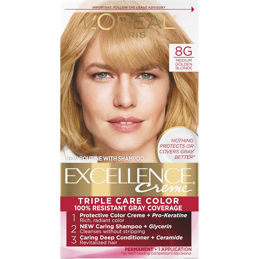 L'Oreal Paris Excellence Creme Permanent Hair Color, 4 Dark Brown, 100 percent Gray Coverage Hair Dye, Pack of 1 - 7DAY'S