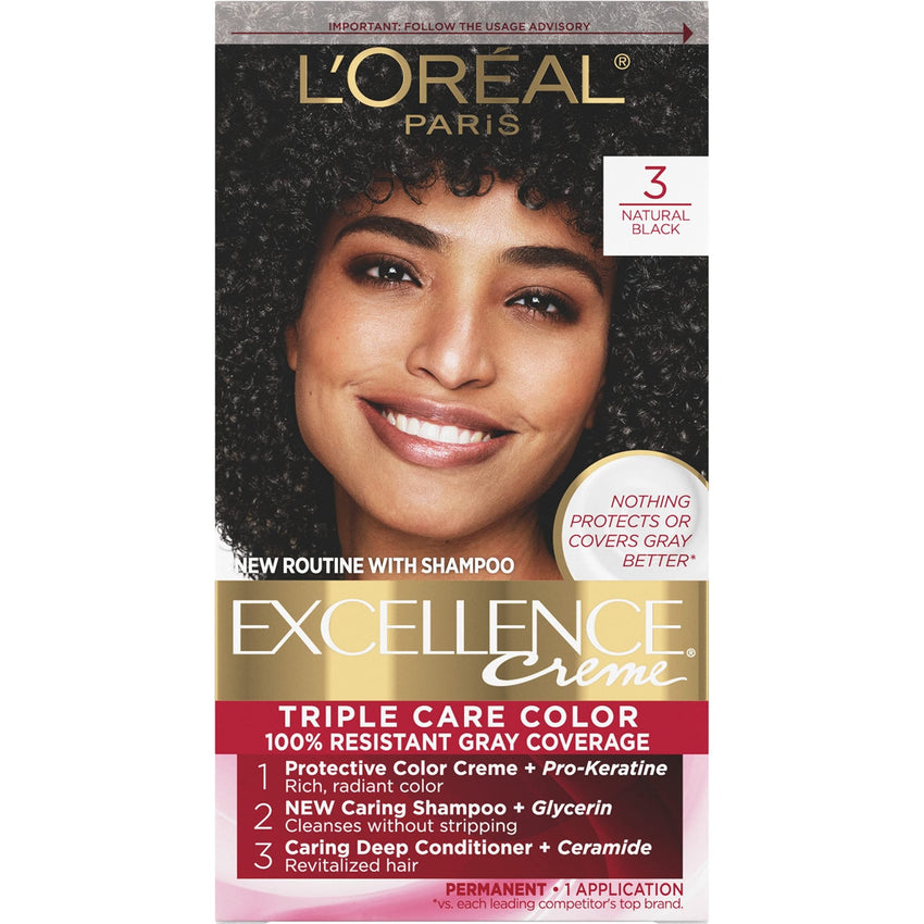 L'Oreal Paris Excellence Creme Permanent Hair Color, 4 Dark Brown, 100 percent Gray Coverage Hair Dye, Pack of 1 - 7DAY'S
