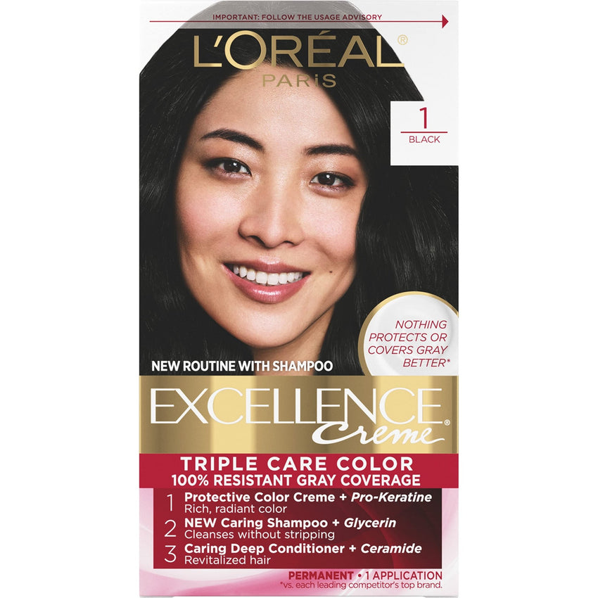 L'Oreal Paris Excellence Creme Permanent Hair Color, 4 Dark Brown, 100 percent Gray Coverage Hair Dye, Pack of 1 - 7DAY'S