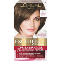 L'Oreal Paris Excellence Creme Permanent Hair Color, 4 Dark Brown, 100 percent Gray Coverage Hair Dye, Pack of 1 - 7DAY'S