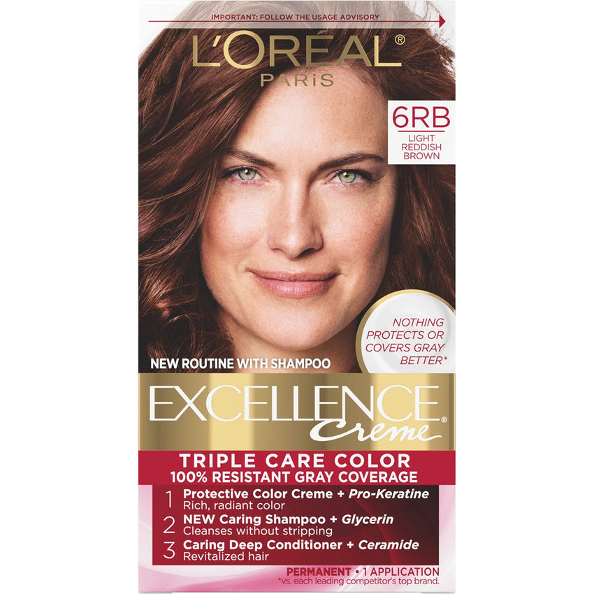 L'Oreal Paris Excellence Creme Permanent Hair Color, 4 Dark Brown, 100 percent Gray Coverage Hair Dye, Pack of 1 - 7DAY'S